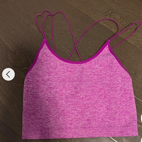 Purple spaghetti strap sports bra top - Picture 1 of 4
